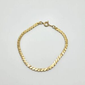 Vintage gold flat chain bracelet